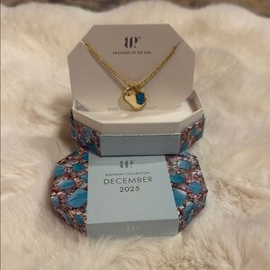 Gold Necklace with Turquoise Pendant